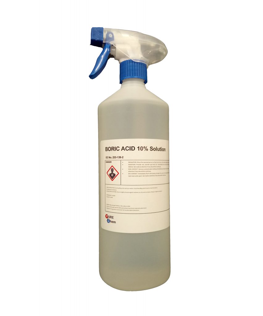 Boric Acid 10% Solution - 1L Trigger Spray - Trade Chemicals