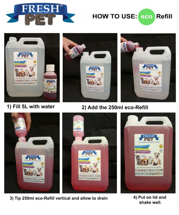 Fresh Pet Disinfectant 250ml Eco Refill for 5L Containers