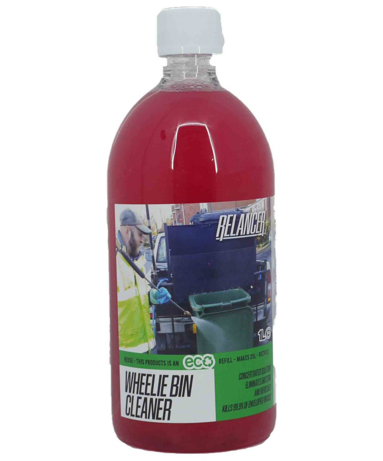 Wheelie Bin Cleaner Relancer 1L EcoRefill for 25L Trade Chemicals
